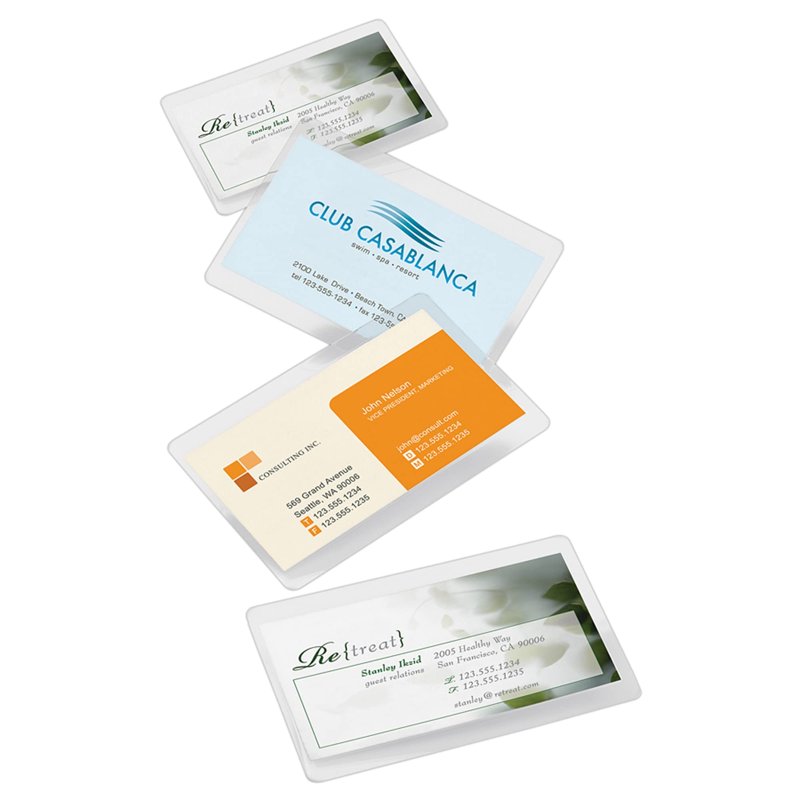 Business Card Laminating Pouches 2.56 x 3.75 Inch Pack of 100 - 5 Mil