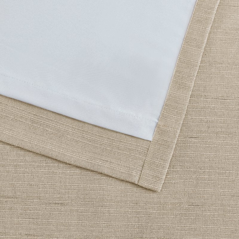 Blackout Linen Curtain Set 2 Panels - Light Blocking Thermal Insulated