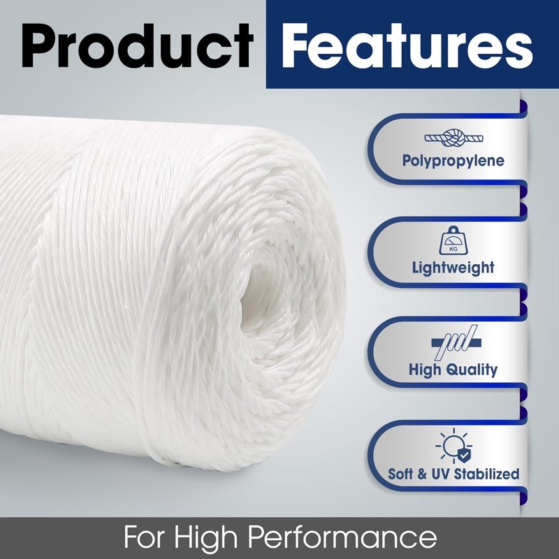 Heavy Duty Garden Plant Support Twine - 1467FT Eco-Friendly Polypropylene Tying String for Tomato Trellis & Bundling