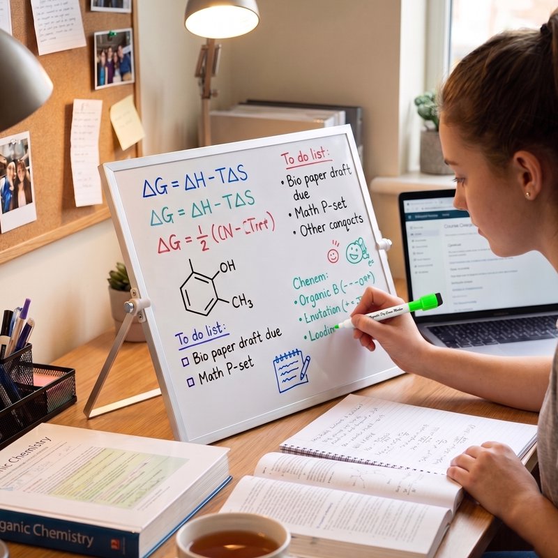 16-Inch Double-Sided Magnetic Whiteboard with Stand for Office & Home