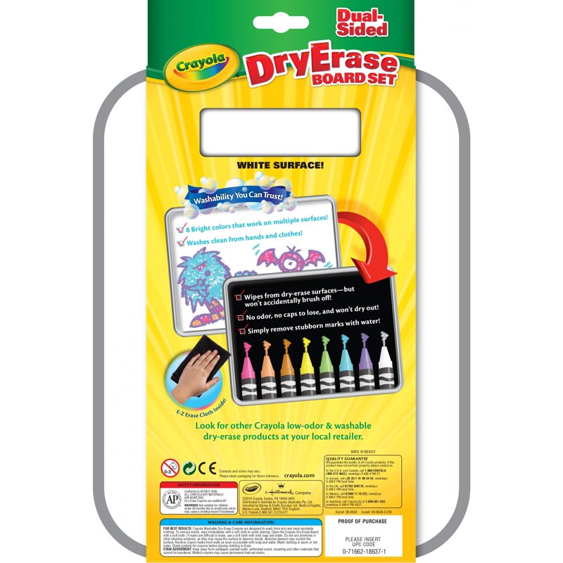Dual-Sided Dry Erase Board Set with Bright Crayons for Kids