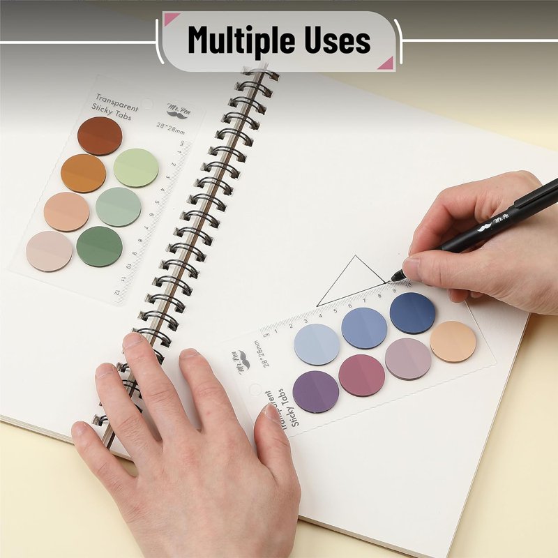 Transparent Sticky Notes Set - 560 Assorted Circular Tabs for Organizing