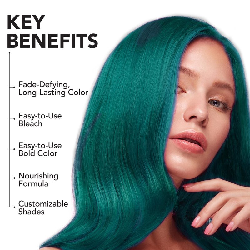 Vibrant Semi-Permanent Hair Dye Kit with Bleach - Bold Color, Long-Lasting