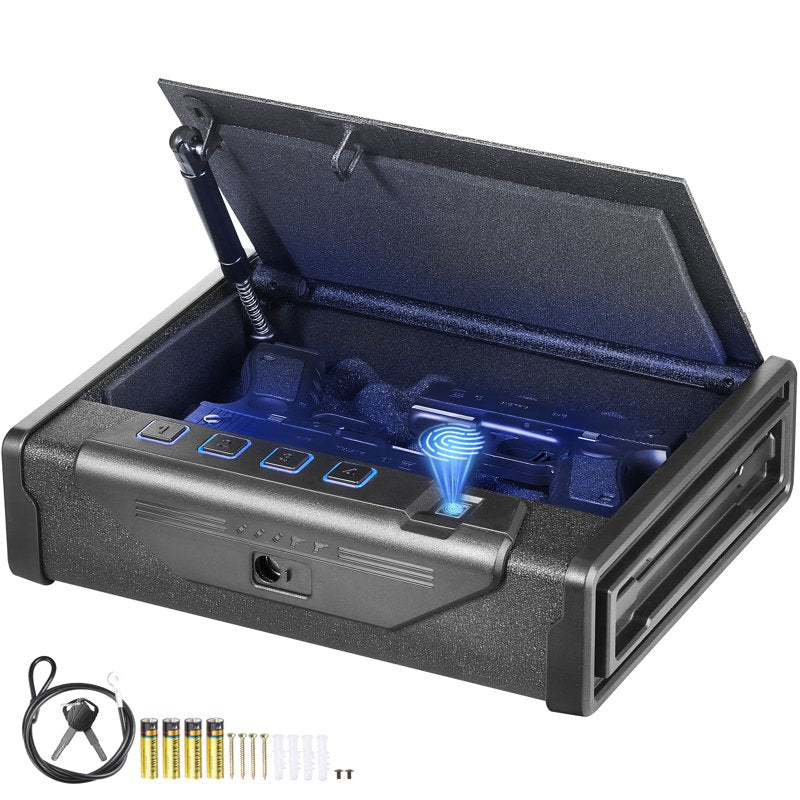 Biometric Gun Safe with Quick Access for Handguns & Valuables - 3 Entry Methods