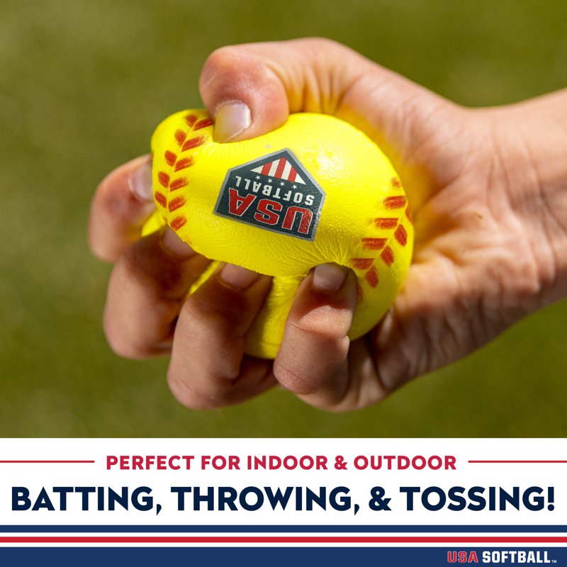 Kids Foam Softballs for Practice - Softball Training Balls for Youth - Set of 4
