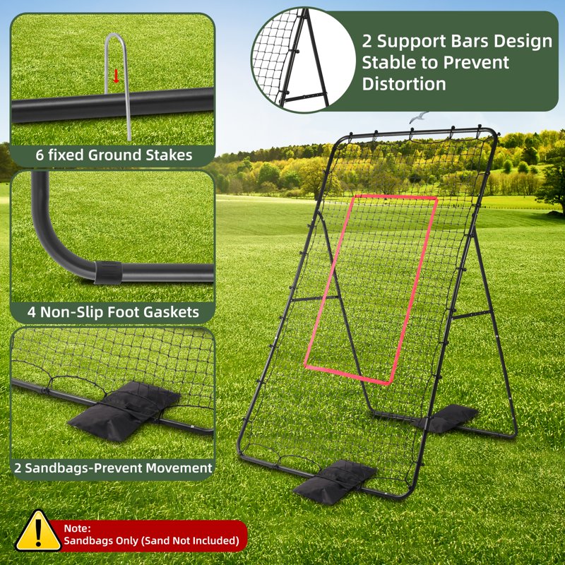 Volleyball Rebounder Net 7x4ft for Volleyball, Soccer, Lacrosse & Baseball Training