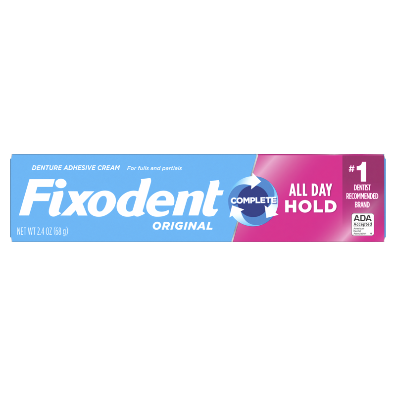 Denture Adhesive Cream All-Day Hold for Full & Partial Dentures 2.4 oz