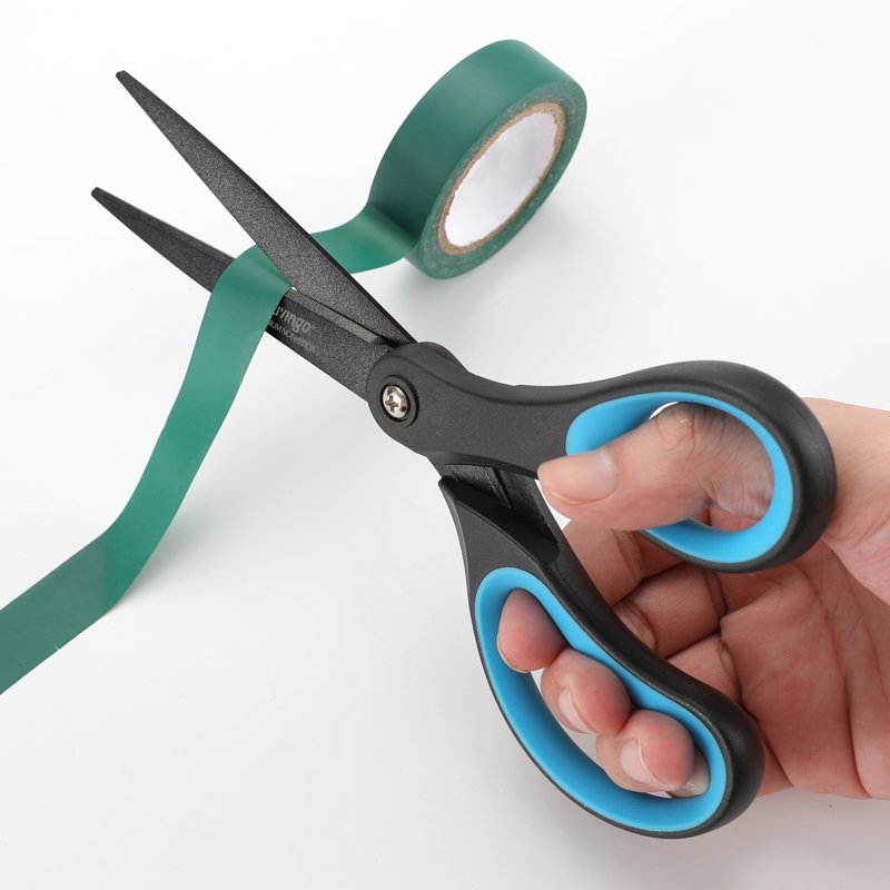 Office Scissors, Titanium Coated Blades, Non-Stick 8", 2 Pack - Black & Blue