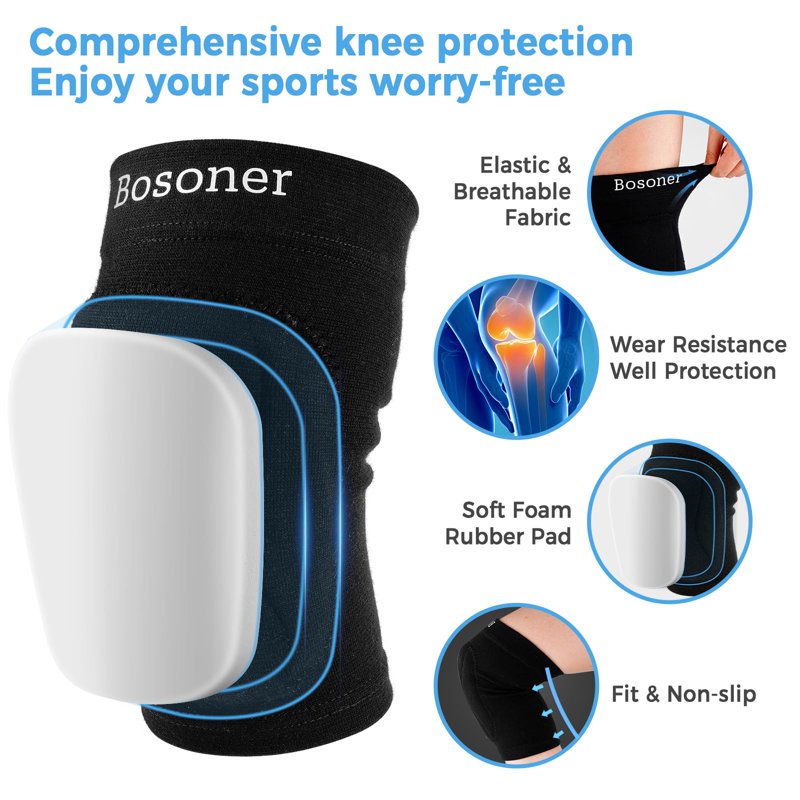 Sports Knee Pads for Volleyball, Basketball, Cycling, Yoga & More - Soft & Non-Slip