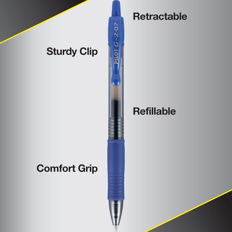 Pilot G2 Blue Premium Gel Pens, Fine Point – 5 Count (Variation: Blue)