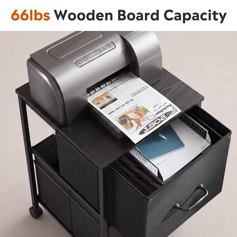2-Drawer Mobile File Cabinet with Casters for Home Office Storage