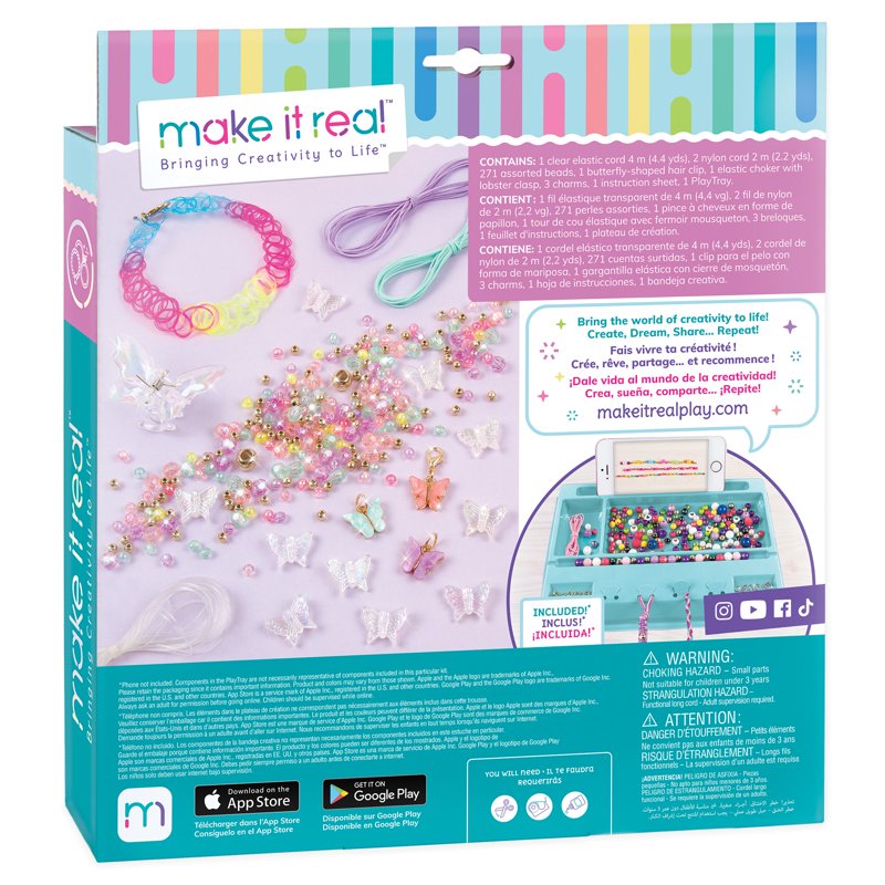 Butterfly Jewelry Making Kit for Kids & Tweens - 7 Pieces DIY Jewelry Set with Beads & Accessories