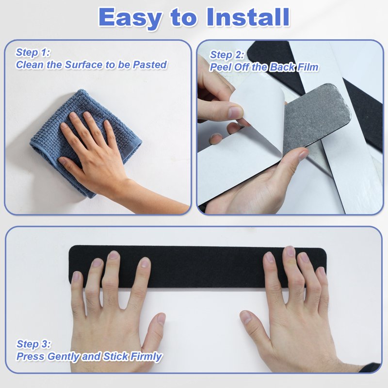 8-Pack Self-Adhesive Cork Bulletin Board Strips with Push Pins for Walls