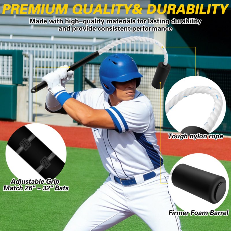 Youth Baseball Swing Trainer with Practice Balls and Adjustable Rope Batting Aid