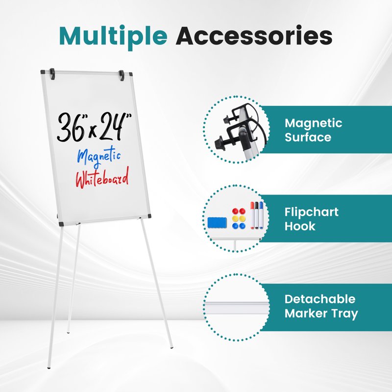 Magnetic Whiteboard with Stand - Portable Dry Erase Board for Office Classroom Home