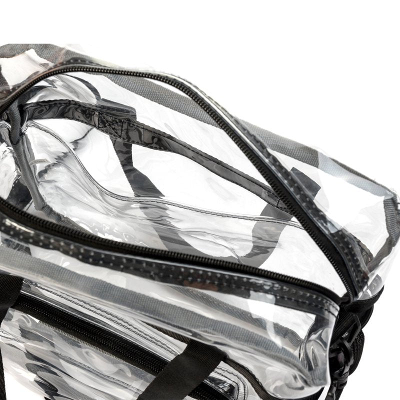 Heavy Duty Clear PVC Shoulder Bag with Top Handle & Adjustable Strap