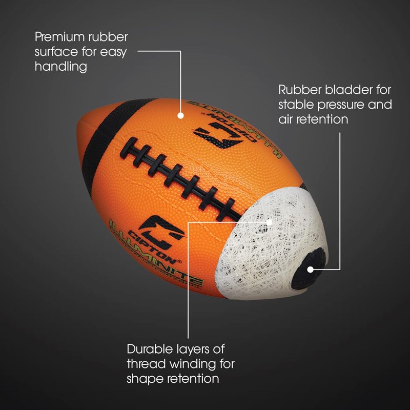 LED Light Up Football - Official Size for Night Play & Kids Sports