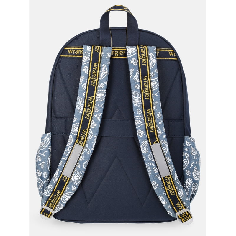 Unisex Paisley Bandana Backpack with Laptop Sleeve - Blue, Beige, Olive, Denim