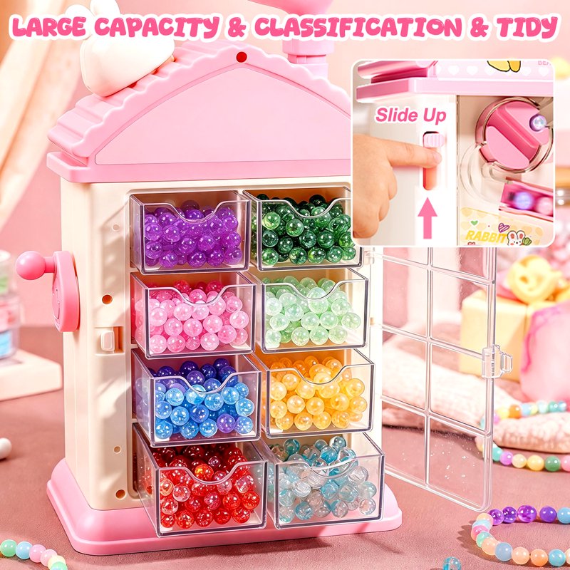 Kids Jewelry Making Kit with Bracelet Maker Machine & Beads - Creative Craft Toy for Ages 3-12