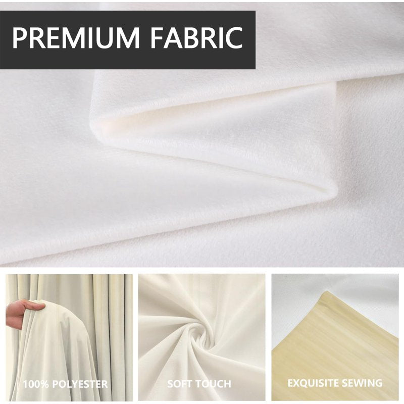Light Yellow and White Ombre Window Curtain Set - 42x63 Inch Two Tone Boho Drapes for Living Room & Bedroom