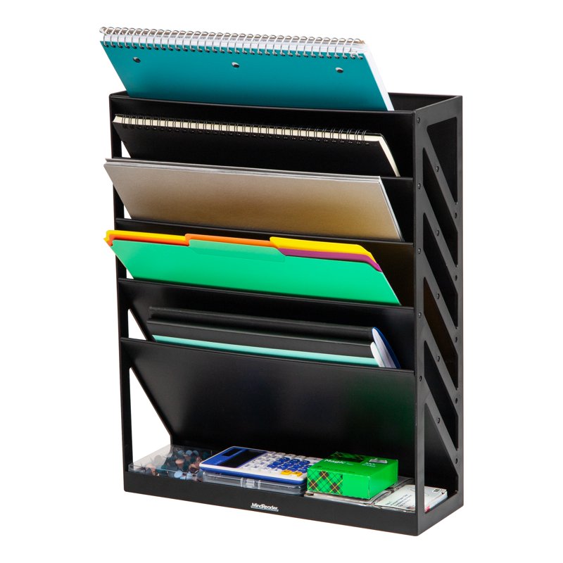 Vertical File Storage Organizer Wall Mount 5-Tier Desktop Office Drawer