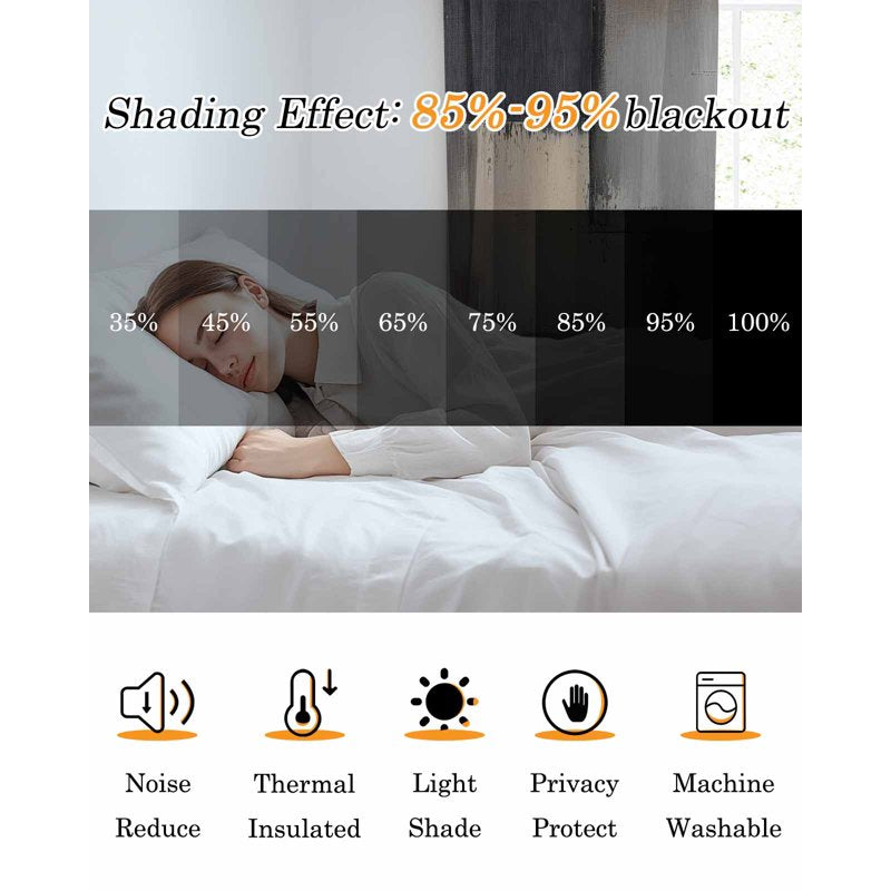 Blackout Curtains 84 Inches Long Room Darkening Thermal Insulated Window Drapes