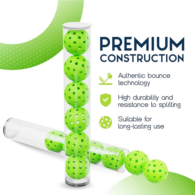 Pro Aviana Tournament Outdoor Pickleball Balls - 6pc Set, Green, USAPA Approved