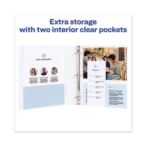Heavy-Duty View Binder with Slant Rings - 0.5 Inch, Holds 8.5 x 11 Paper, White