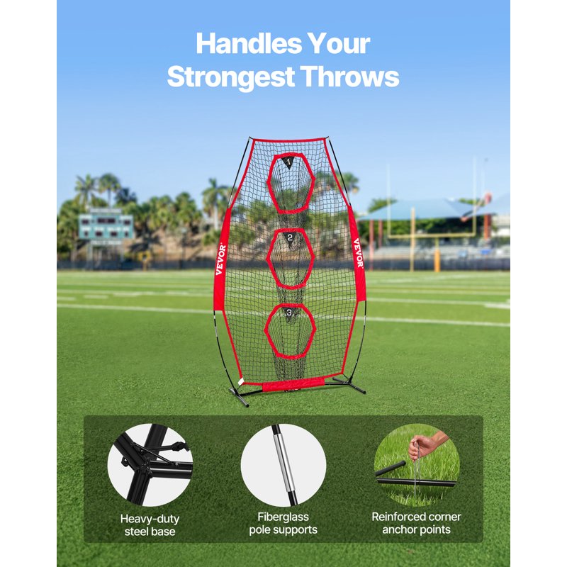 Football Throwing Net with Targets & Carry Case - Improve Passing Accuracy