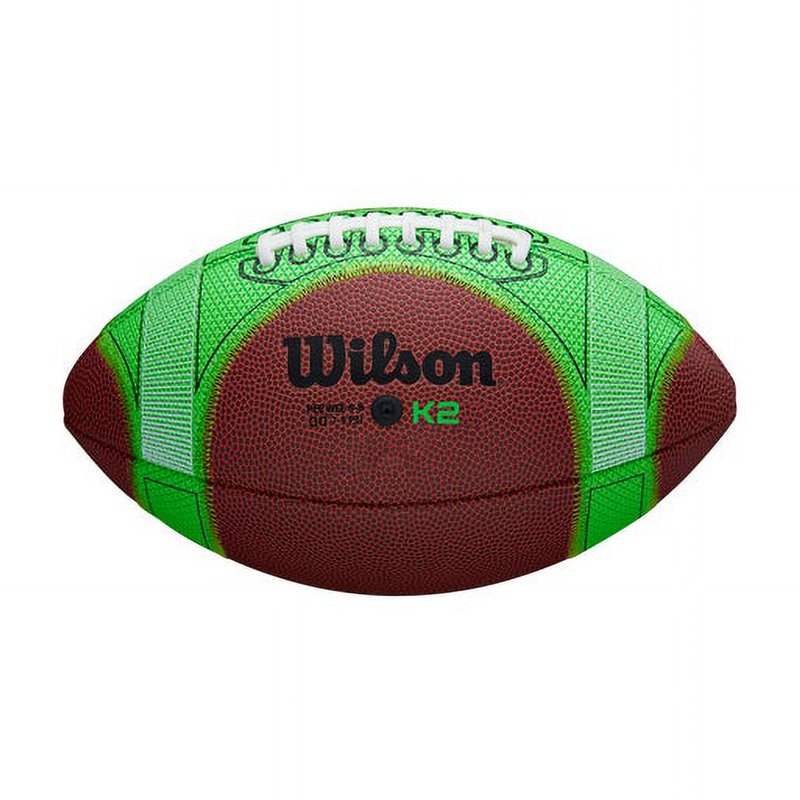 Wilson Hylite Football - Green Youth Training Ball with Grip Guides