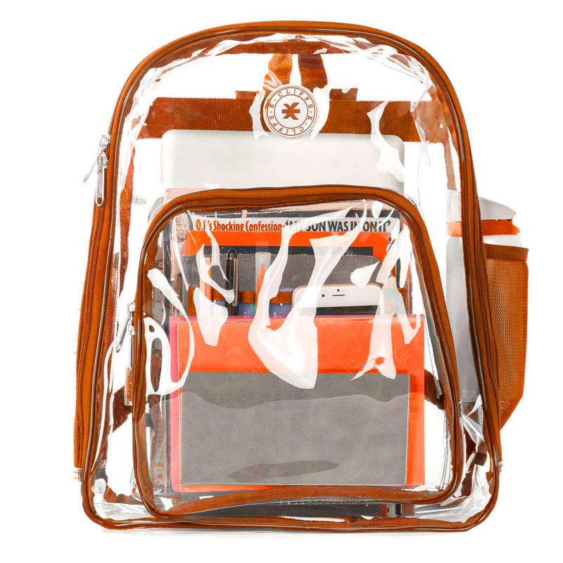 Heavy Duty Clear PVC School Backpack 17-inch Unisex Teens & Adults