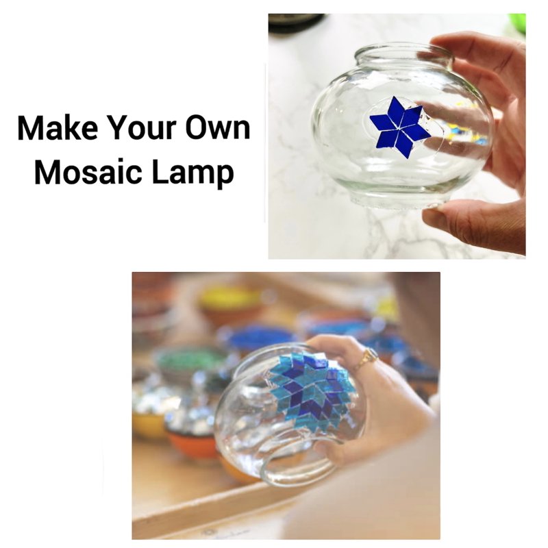 DIY Turkish Mosaic Moon Lamp Kit - Colorful Glass Table Light for Living Room & Bedroom