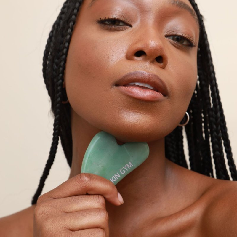 Jade Facial Roller & Gua Sha Set for Skin Care - Anti-Aging & Radiance