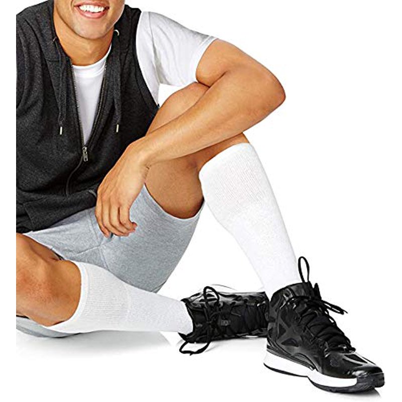 Diabetic Over The Calf Socks - Non-Binding Cushioned Cotton Knee Highs for Men
