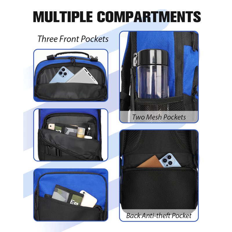 Skateboard Backpack with Laptop Slot & Ball Holder - Durable Sports Bag for Men & Women
