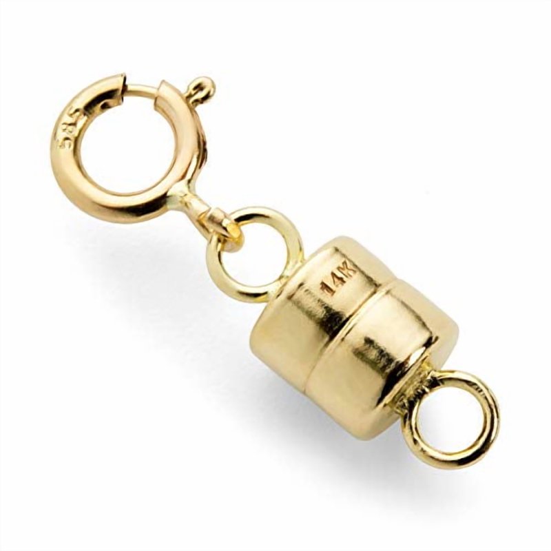 14K Gold Magnetic Clasp Converter Round for Small Necklace or Bracelet