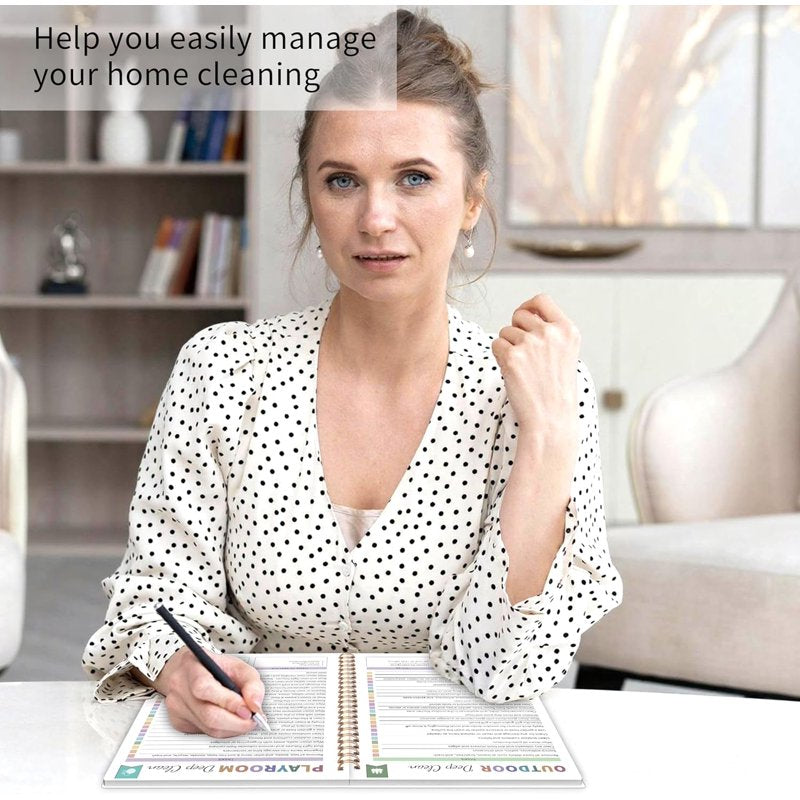 White ADHD Cleaning Planner for Adults — Daily, Weekly, Monthly Schedule & Checklist