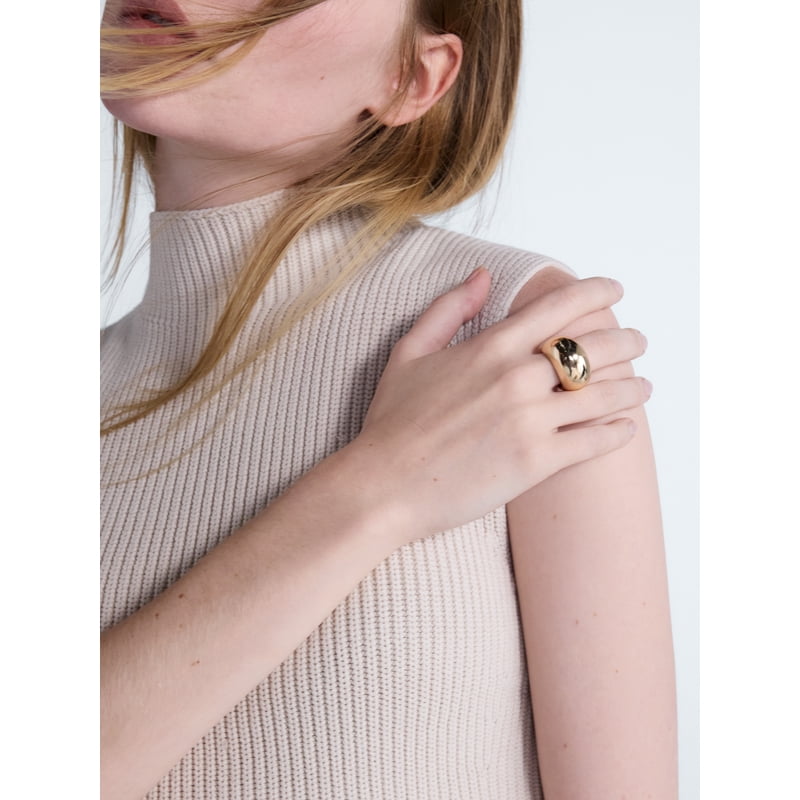 Two-Tone Bubble Rings Set - Gold and Black Sculptural Jewelry for Women