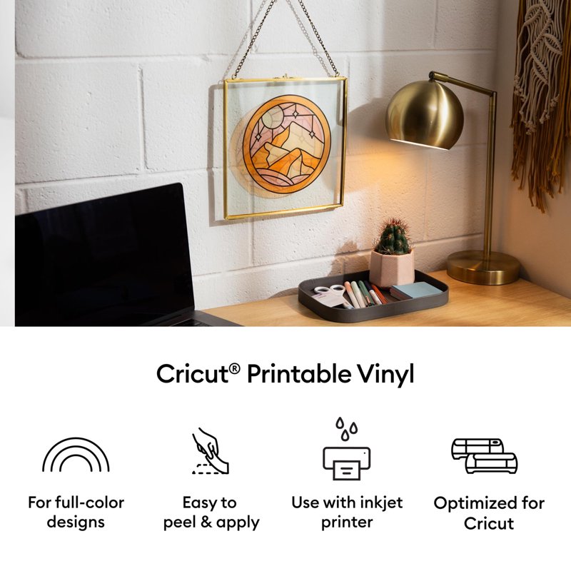 Printable Vinyl Sheets for Inkjet & Cricut - 8.5 x 11, Transparent, 12 Pack