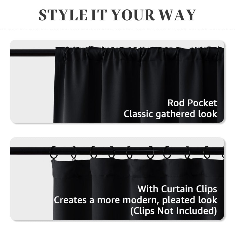 Blackout Curtains for Bedroom Living Room Home Office Thermal Insulated Drapes Set of 2 Panels