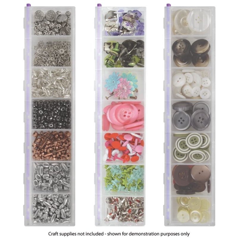 Lockable Craft Organizer Box with 4 Compartments - 9x4.25x1.25 Inches
