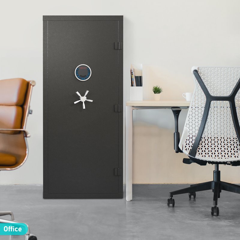 Large Gun Safe for Home with Adjustable Shelves & Quick Access Locking
