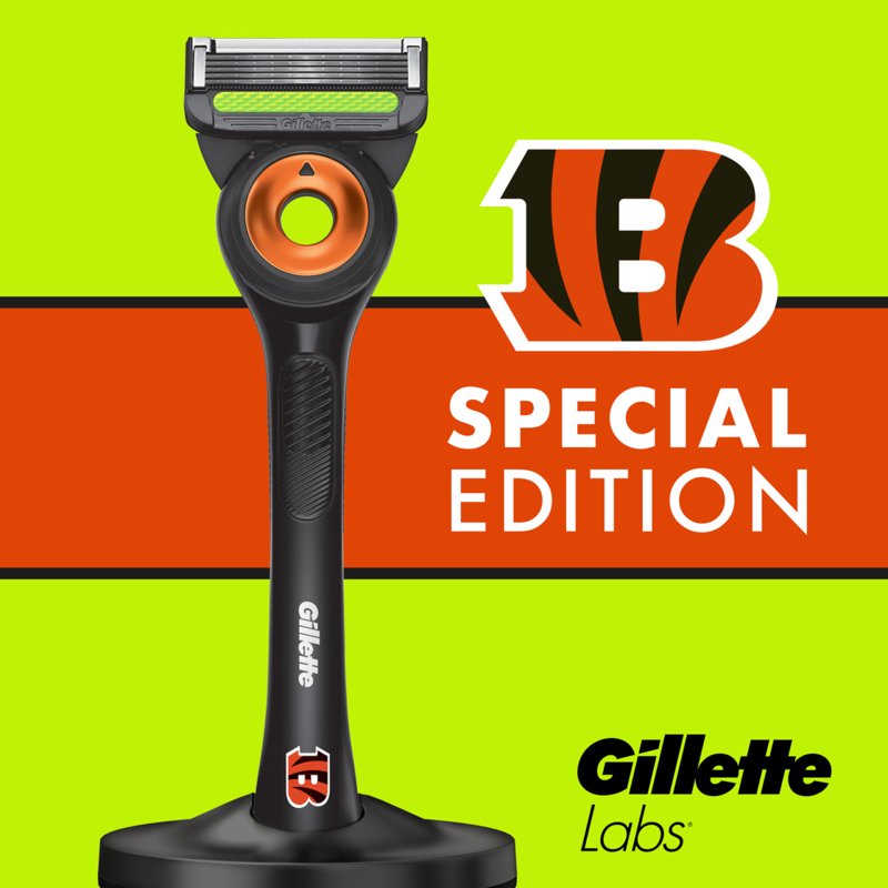 Gillette Razor Bundle with Blade Refills and Magnetic Stand - Bengals Gameday