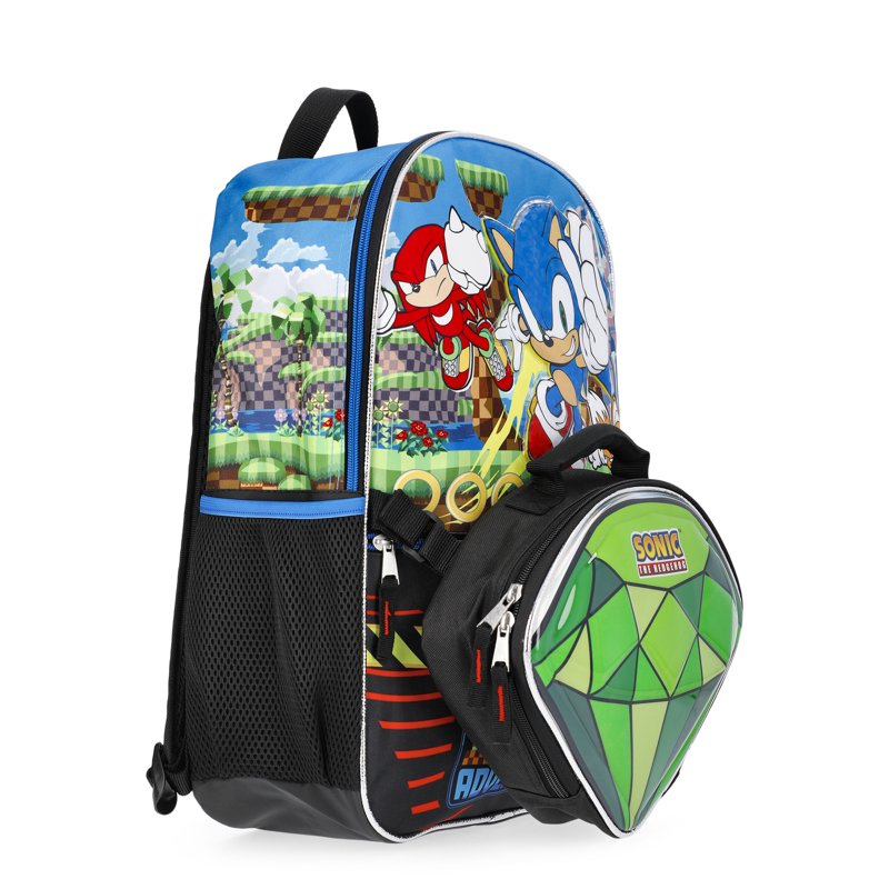 Kids Sonic the Hedgehog Backpack and Lunch Bag Set - School & Travel Gear