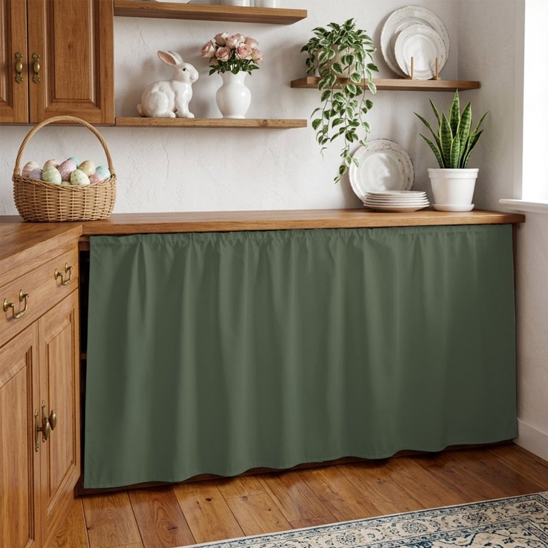 Deep Green Kitchen & Bathroom Cabinet Curtains - Multiple Sizes & Uses