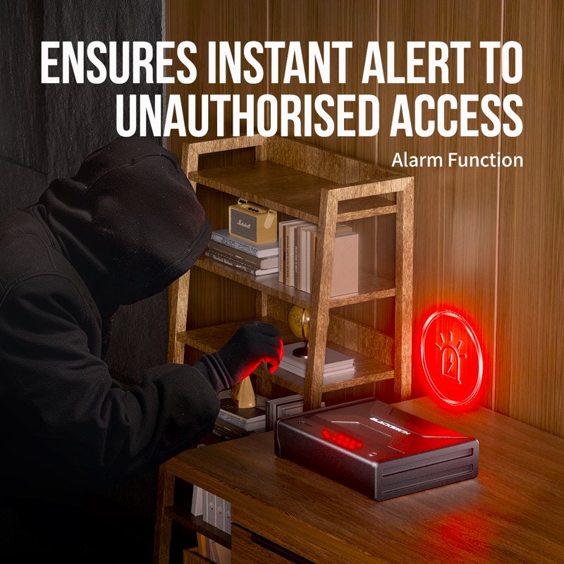 Biometric Gun Safe with Digital Keypad & App Control | Quick Access Pistol Safe