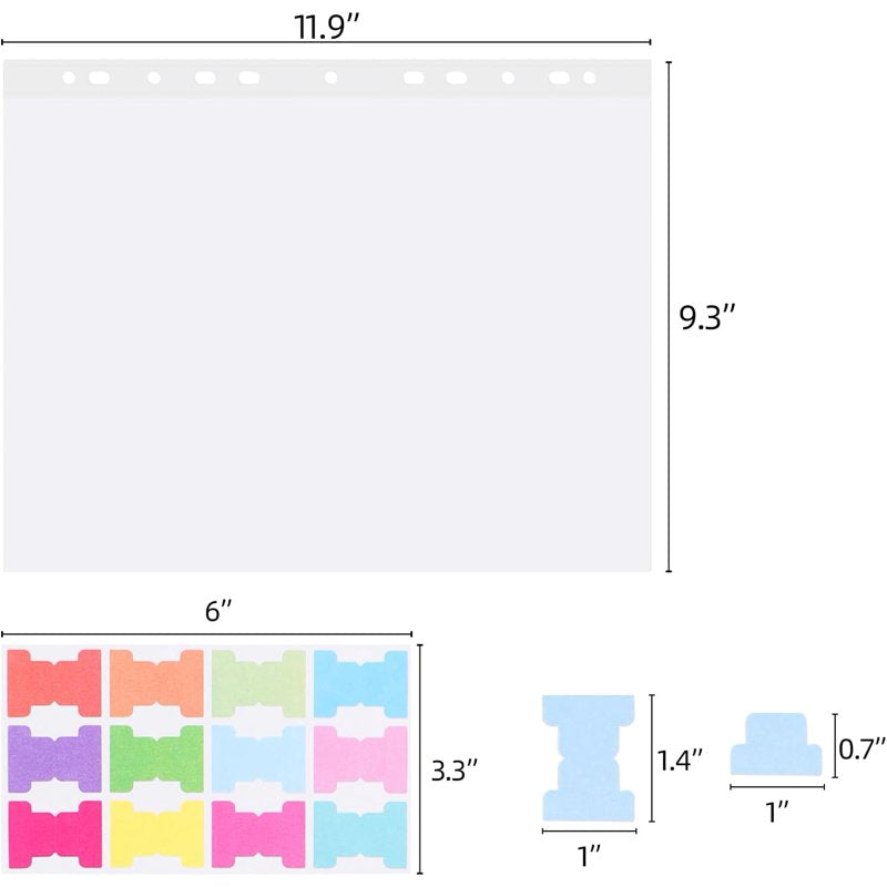 Plastic Page Protectors for 3 Ring Binders - Clear 11-Hole, 200 Pack