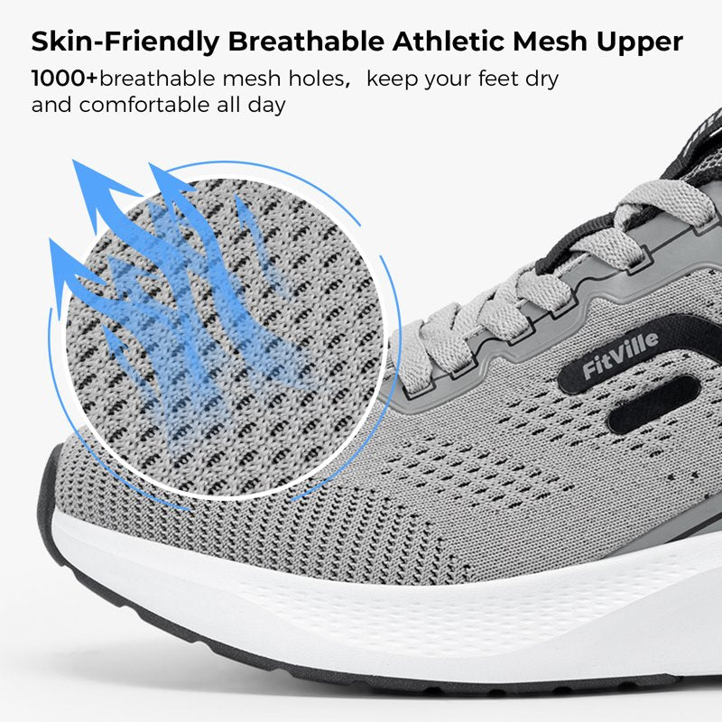 Wide Width Men’s Running Shoes with Arch Support and Cushioning