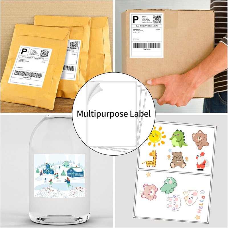 Self-Adhesive Half Sheet Shipping Labels 8.5x5.5 Inches Blank Address Labels for Laser & Inkjet Printers (1000 Labels)
