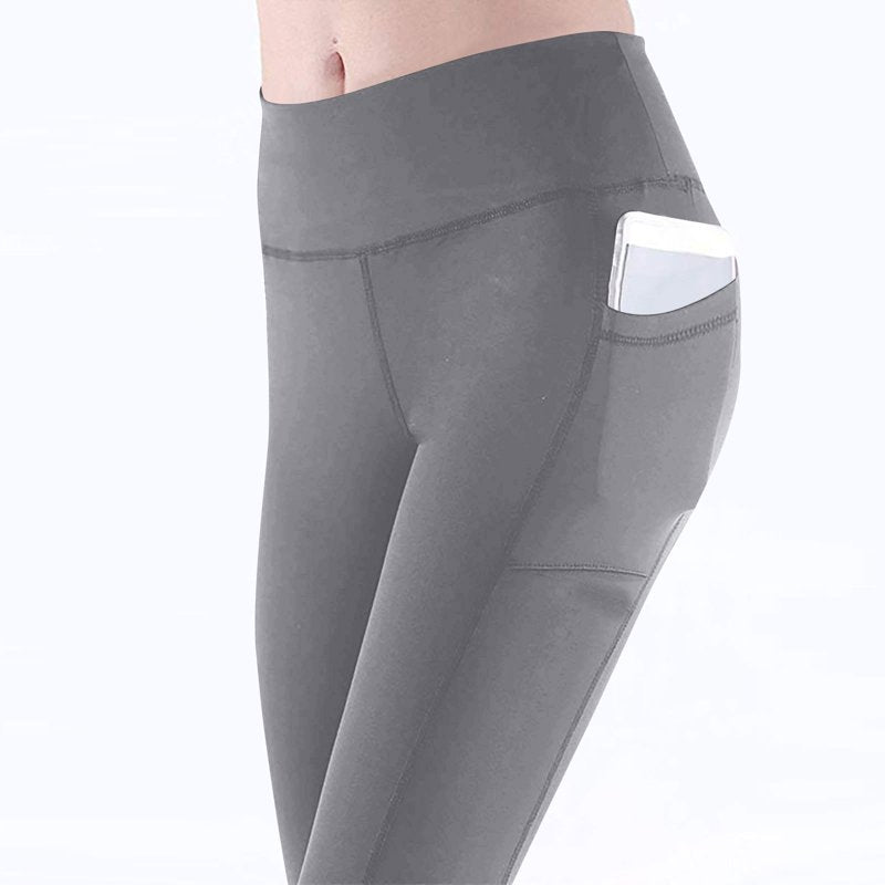 High Waisted Stretch Yoga Leggings with Pockets for Women - Athletic Workout Tights